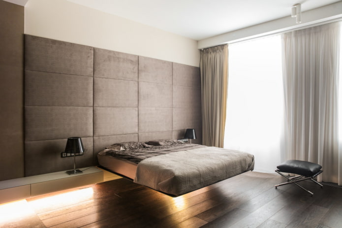 letto con testiera morbida