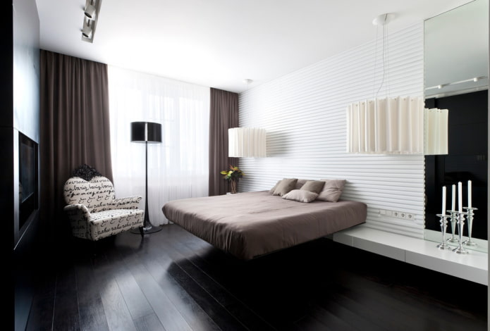 letto sospeso in un design moderno