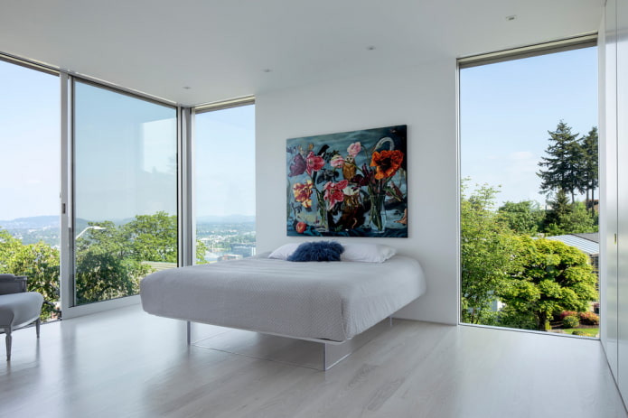 letto con l'effetto di galleggiare nell'aria