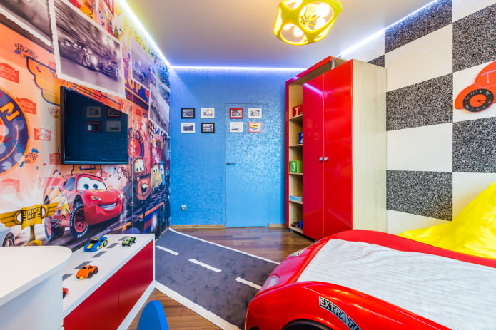 struttura del soffitto con illuminazione nella cameretta dei bambini