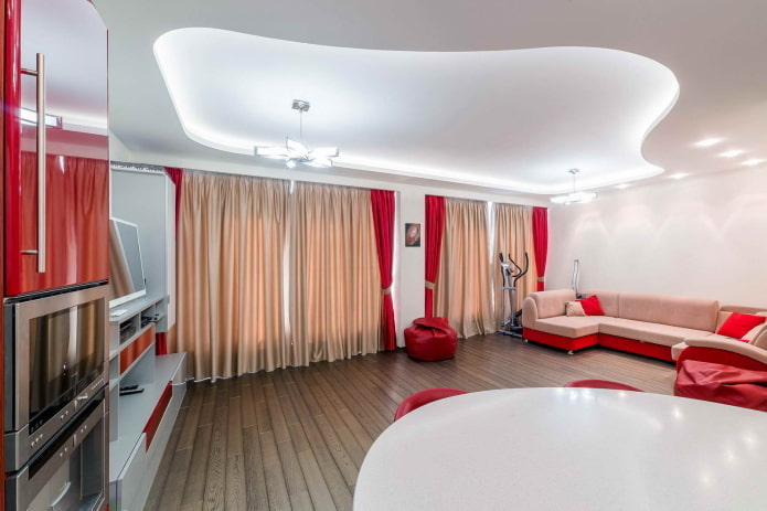 struttura del soffitto galleggiante nel soggiorno