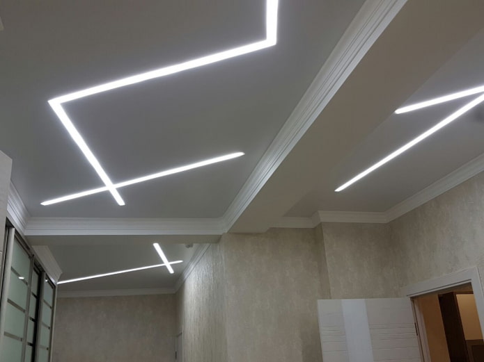 struttura del soffitto con linee sospese
