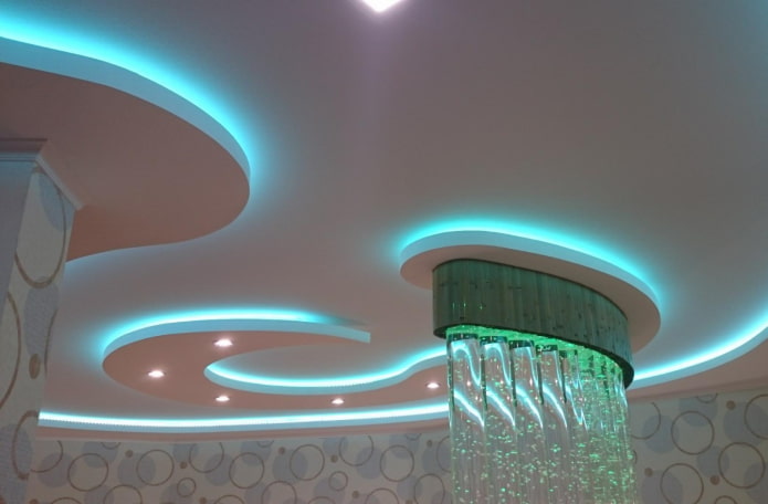 struttura galleggiante con retroilluminazione blu