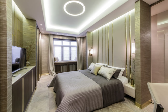 soffitto con illuminazione in camera da letto