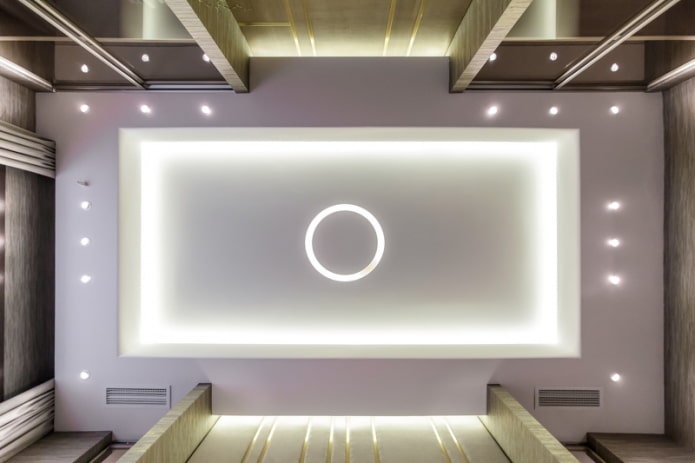 soffitto con illuminazione