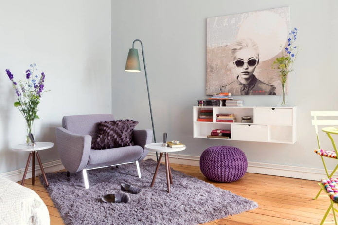 combinazione monocromatica di tonalità lavanda