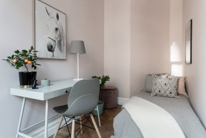 pareti rosa pastello nella cameretta dei bambini
