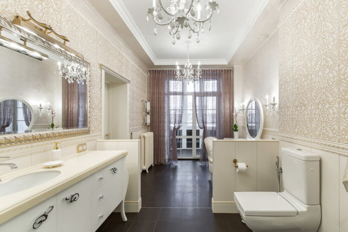 parete divisoria in cartongesso nell'interno del bagno