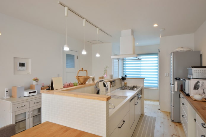 parete divisoria in cartongesso nell'interno della cucina