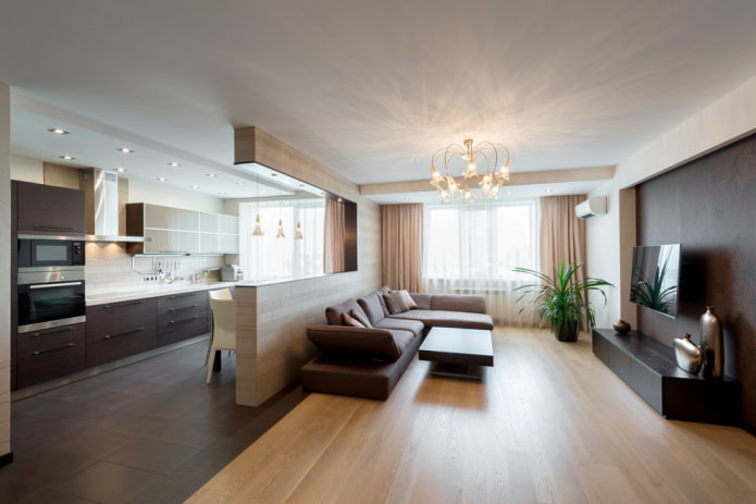 parete divisoria in cartongesso all'interno della cucina-soggiorno