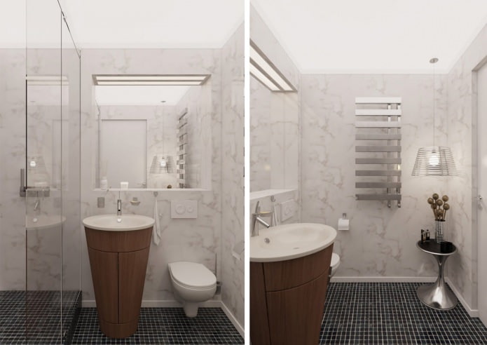 bagno all'interno di un appartamento di 54 mq.