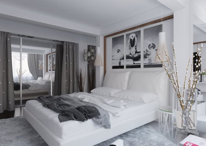 camera da letto all'interno di un appartamento di 54 mq.