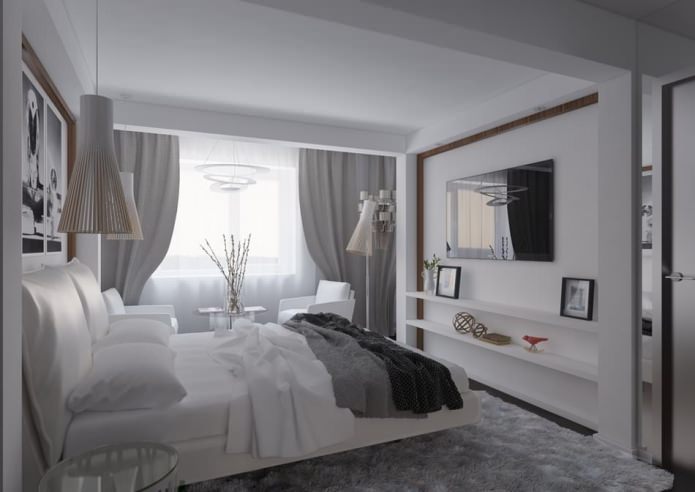 camera da letto all'interno di un appartamento di 54 mq.