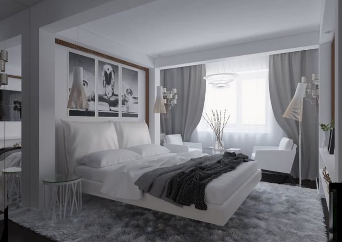 camera da letto all'interno di un appartamento di 54 mq.