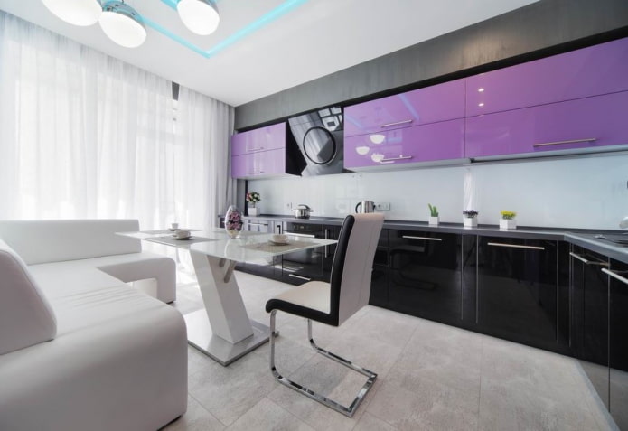 piastrelle per pavimento in cucina in stile hi-tech