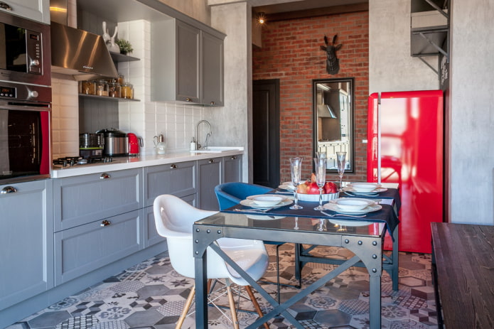 piastrelle patchwork per pavimenti in cucina