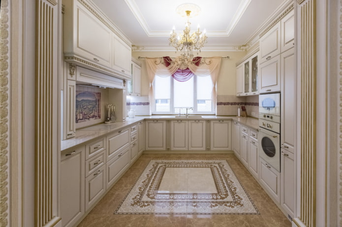 piastrelle per pavimento con pannello nell'interno della cucina