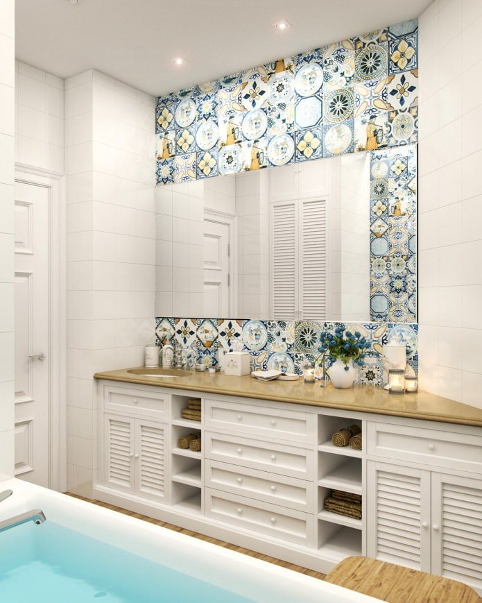 piastrelle patchwork in bagno