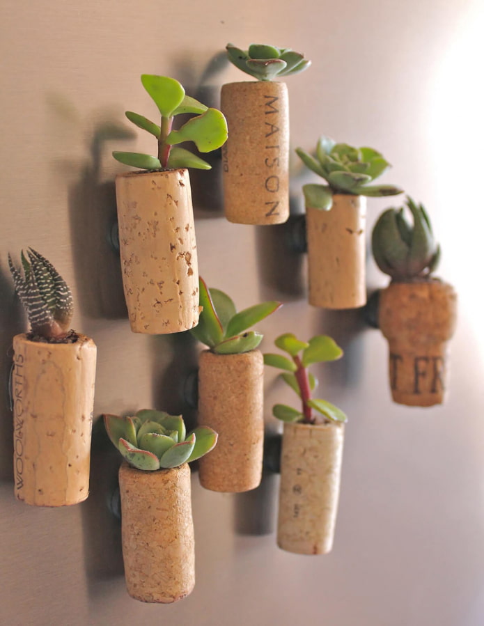 magneti da frigo in sughero mini vasi da fiori