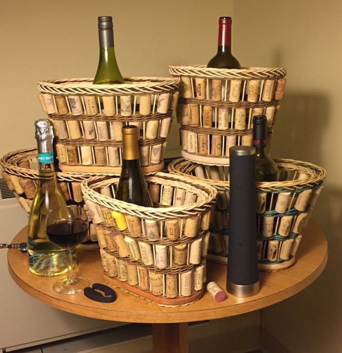 cestini di sughero per vino