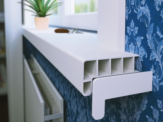davanzale in pvc dall'interno