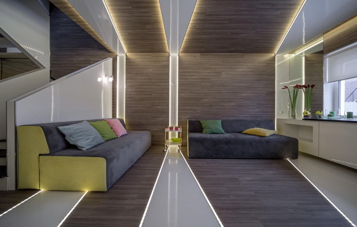 illuminazione a pavimento per interni