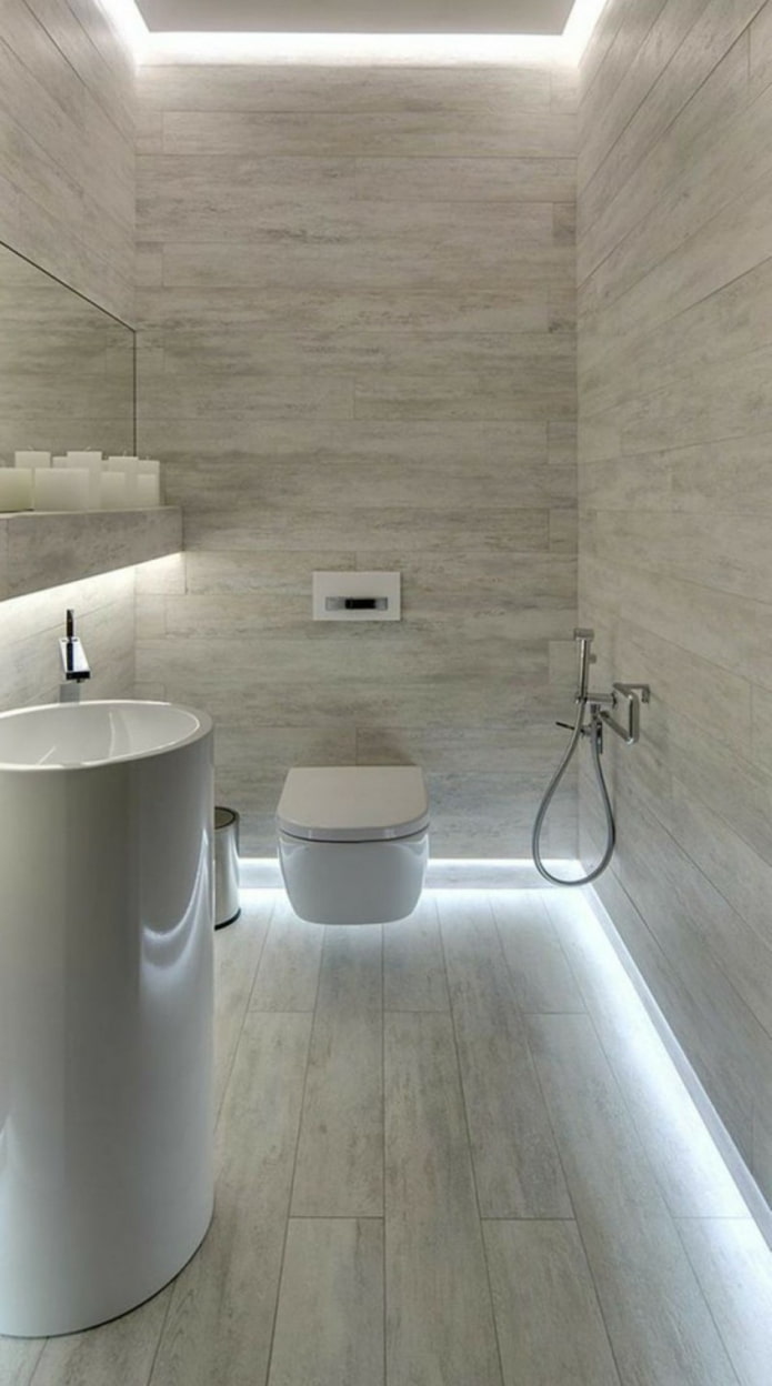 illuminazione a pavimento per l'interno del bagno