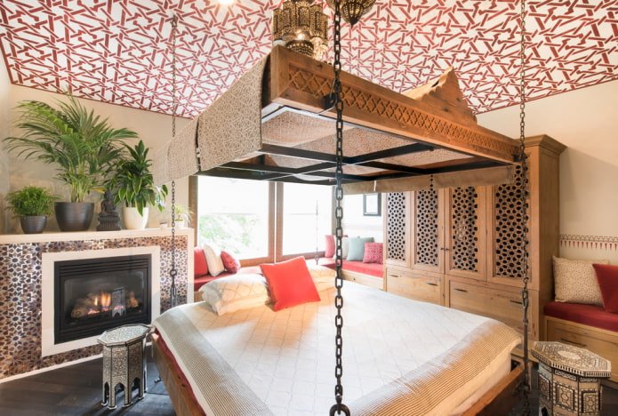 letto sospeso in stile orientale