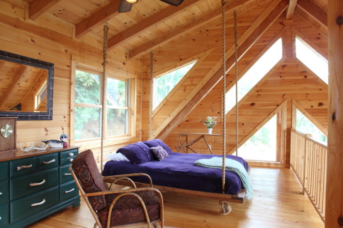 letto sospeso in stile country