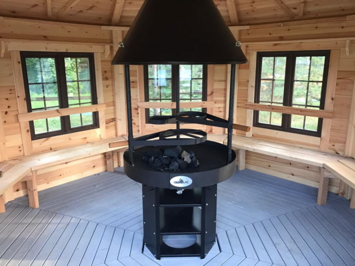 dipingere il pavimento in un gazebo chiuso