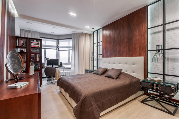 letto con copriletto in stile loft