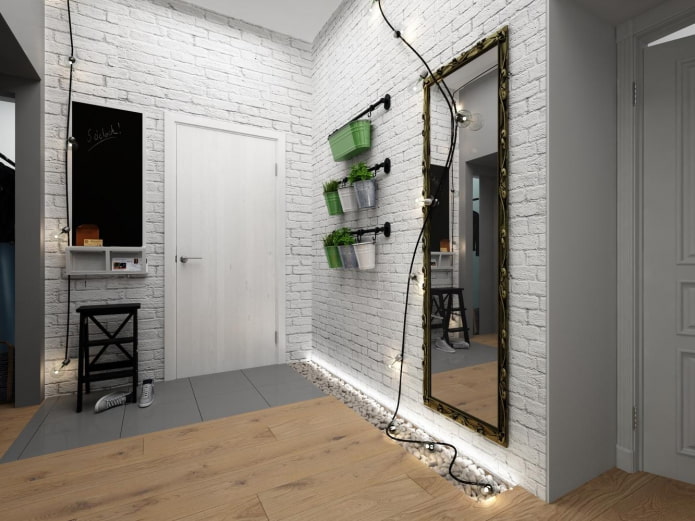 pavimento in legno e piastrelle
