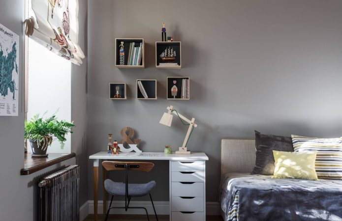 mensole a muro quadrate all'interno