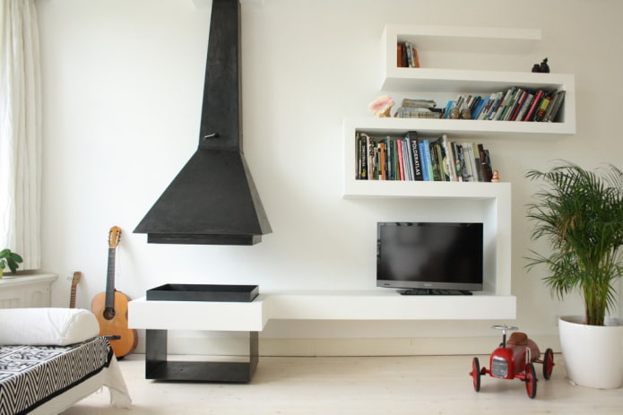 design degli scaffali a muro negli interni