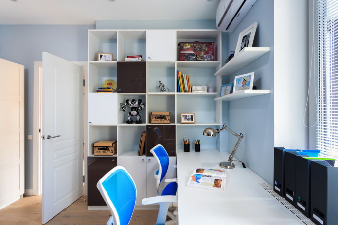 cameretta blu per bambini