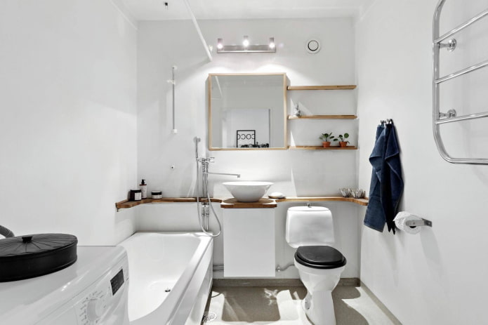 bagno bianco in stile scandinavo