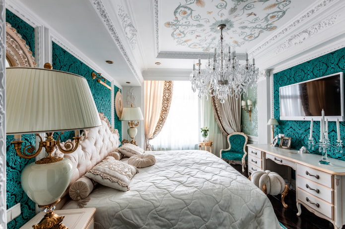 soffitto decorato con stucco e pittura