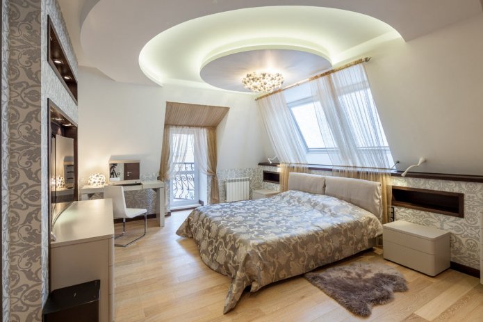 soffitto in cartongesso nella camera da letto