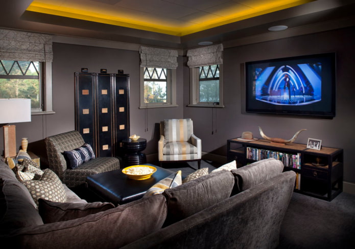 soffitto in cartongesso con illuminazione nell'ingresso