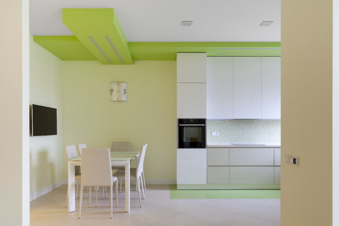 costruzione in cartongesso all'interno della cucina