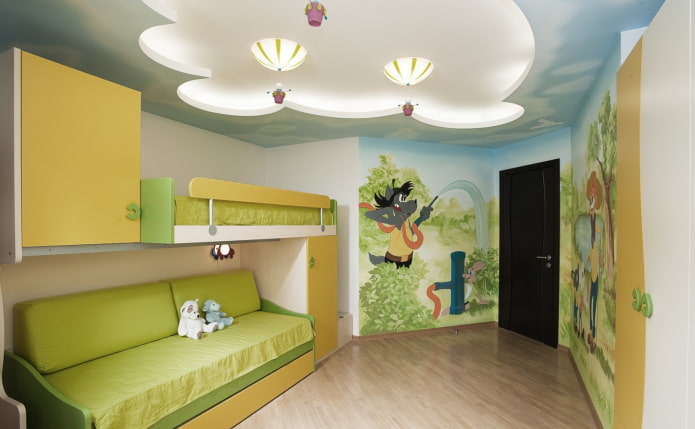 costruzione in cartongesso nella cameretta dei bambini