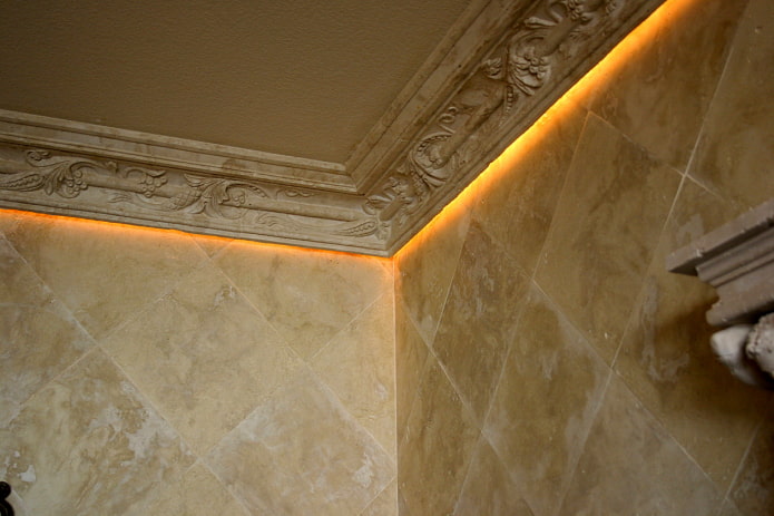 modanature per soffitto con illuminazione