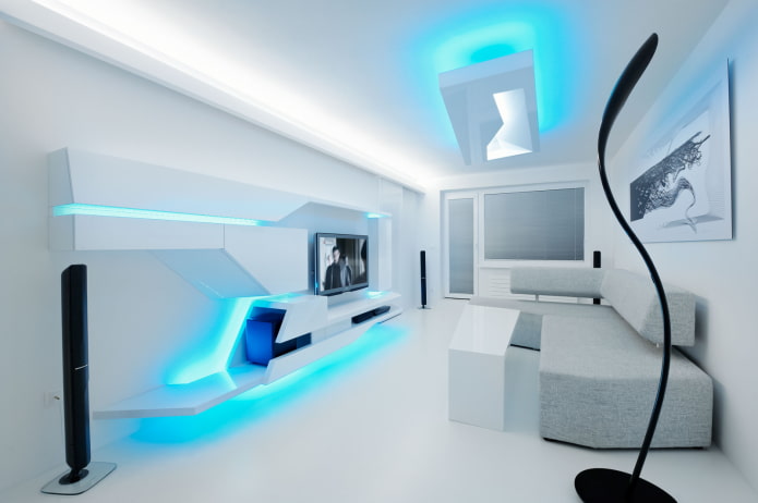 modanature del soffitto in stile high-tech