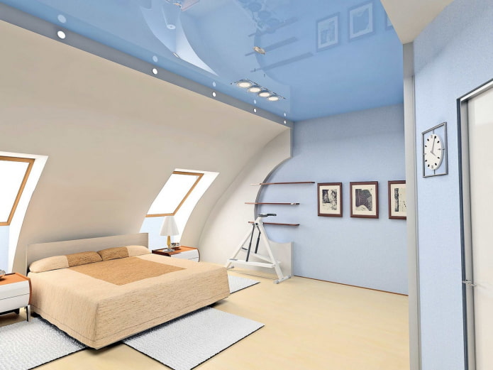 soffitto teso in soffitta
