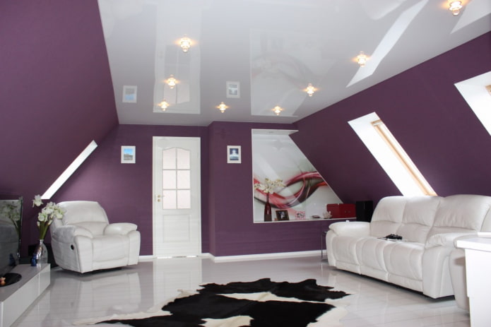soffitto teso in soffitta