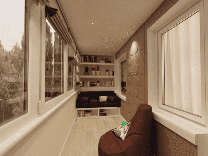 struttura del soffitto a un livello sulla loggia