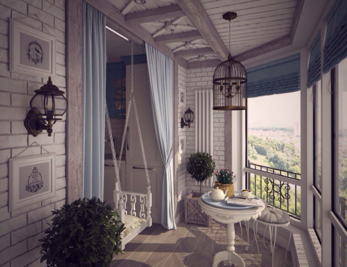 soffitto della loggia in stile provenzale