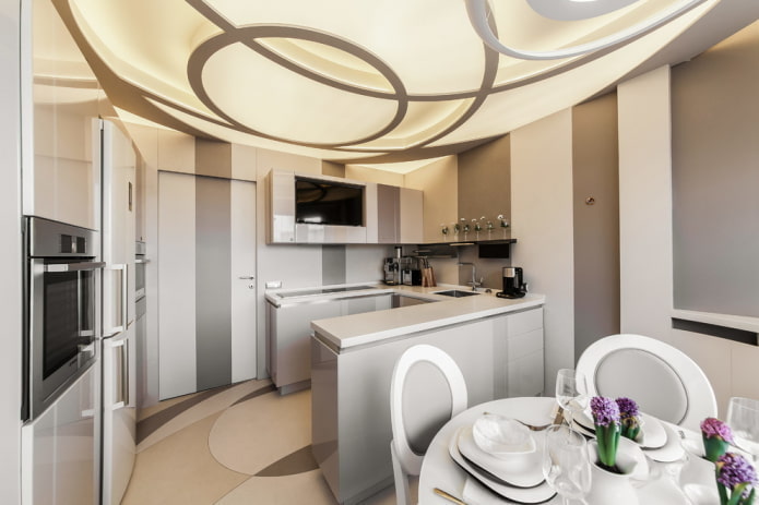 soffitto in vetro all'interno della cucina