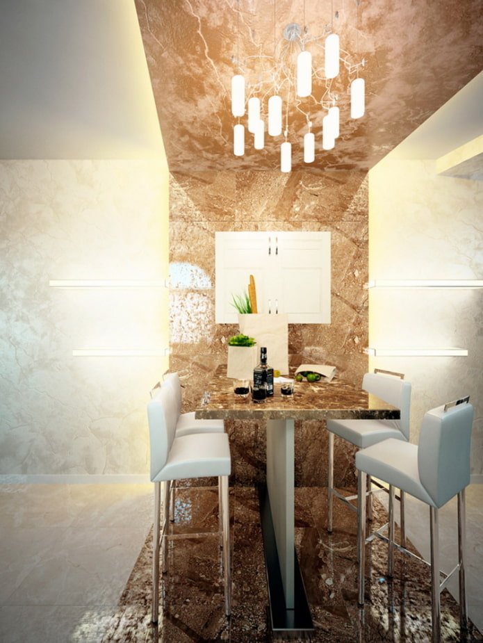 intonaco decorativo del soffitto in cucina