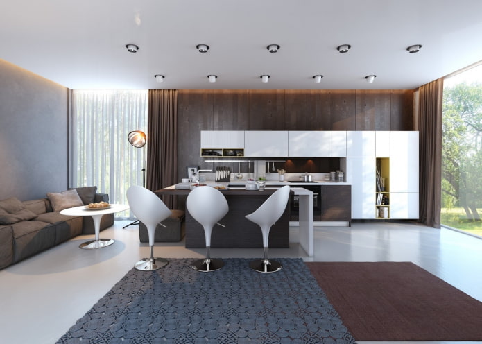 faretti sul soffitto in un interno